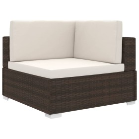 Asiento seccional de esquina con cojines 1 uds ratán PE marrón de , Sofás modulares de exterior - Ref: Foro24-46797, Precio: ...