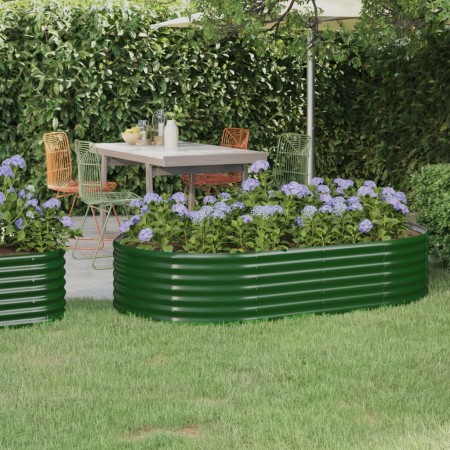 Jardinera arriate acero recubrimiento polvo verde 175x100x36 cm by , Pots and planters - Ref: Foro24-318988, Price: 39,10 €, ...