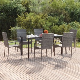 Juego de comedor de jardín 7 piezas ratán sintético gris von , Gartensets - Ref: Foro24-3156665, Preis: 394,41 €, Rabatt: %