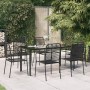 Juego de comedor jardín 7 pzas acero y cuerda de algodón negro by , Garden sets - Ref: Foro24-3156537, Price: 438,33 €, Disco...