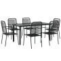 Juego de comedor jardín 7 pzas acero y cuerda de algodón negro by , Garden sets - Ref: Foro24-3156537, Price: 438,33 €, Disco...