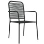 Juego de comedor jardín 7 pzas acero y cuerda de algodón negro by , Garden sets - Ref: Foro24-3156537, Price: 438,33 €, Disco...