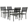 Juego de comedor para jardín 5 piezas acero y textilene negro by , Garden sets - Ref: Foro24-3200728, Price: 318,44 €, Discou...