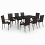 Juego de comedor para jardín 9 piezas marrón y negro von , Gartensets - Ref: Foro24-3099406, Preis: 610,88 €, Rabatt: %