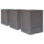 Compostador de jardín 3 uds plástico ratán 60x60x83 cm 900 L de , Compostadores - Ref: Foro24-278918, Precio: 204,82 €, Descu...