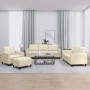 Juego de sofás con cojines 4 piezas cuero sintético crema by , Sofas - Ref: Foro24-3201746, Price: 591,23 €, Discount: %
