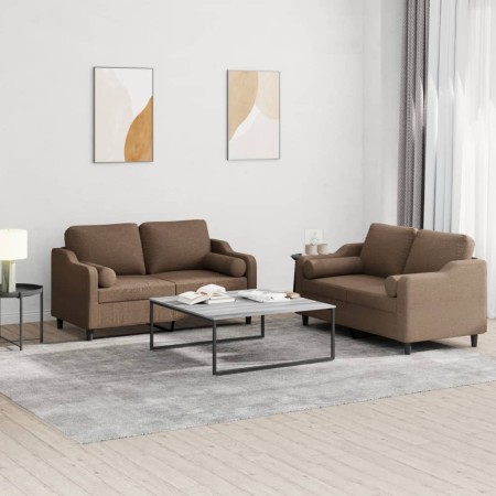 Juego de sofás con cojines 2 piezas tela marrón von , Sofas - Ref: Foro24-3201821, Preis: 449,59 €, Rabatt: %
