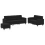 Juego de sofás con cojines 3 piezas tela microfibra negro by , Sofas - Ref: Foro24-3202347, Price: 623,31 €, Discount: %