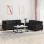 Juego de sofás con cojines 2 piezas cuero sintético negro by , Sofas - Ref: Foro24-3201924, Price: 559,93 €, Discount: %