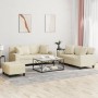 Juego de sofás con cojines 3 piezas cuero sintético color crema von , Sofas - Ref: Foro24-3201930, Preis: 532,97 €, Rabatt: %