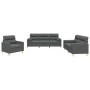 Juego de sofás con cojines 3 piezas tela gris oscuro by , Sofas - Ref: Foro24-3201553, Price: 627,71 €, Discount: %
