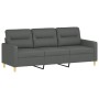 Juego de sofás con cojines 3 piezas tela gris oscuro by , Sofas - Ref: Foro24-3201553, Price: 627,71 €, Discount: %