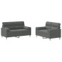 Juego de sofás con cojines 2 piezas tela gris oscuro by , Sofas - Ref: Foro24-3201585, Price: 419,30 €, Discount: %