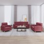 Juego de sofás con cojines 3 piezas tela rojo tinto by , Sofas - Ref: Foro24-3201558, Price: 639,64 €, Discount: %