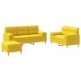 Juego de sofás con cojines 3 piezas tela amarillo claro von , Sofas - Ref: Foro24-3201629, Preis: 509,28 €, Rabatt: %