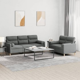Juego de sofás con cojines 2 piezas tela gris oscuro de , Sofás - Ref: Foro24-3201617, Precio: 498,52 €, Descuento: %