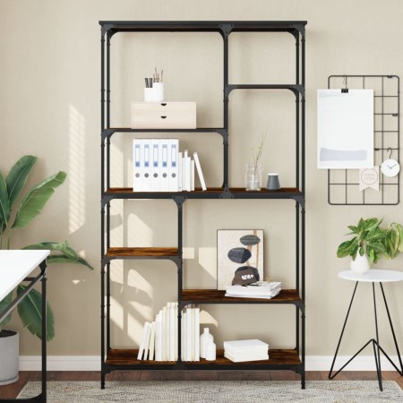 Estantería madera ingeniería acero roble ahumado 99x35,5x176 cm von , Bücherregale und Regale - Ref: Foro24-835411, Preis: 86...