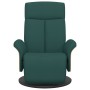 Sillón reclinable con reposapiés tela verde oscuro