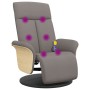 Sillón reclinable de masaje con reposapiés tela gris taupe by , Armchairs - Ref: Foro24-356538, Price: 231,15 €, Discount: %