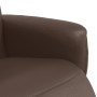 Sillón reclinable con reposapiés cuero sintético marrón
