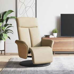 Sillón reclinable con reposapiés tela color crema by , Armchairs - Ref: Foro24-356527, Price: 199,37 €, Discount: %