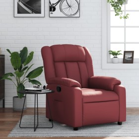 Sillón reclinable de cuero sintético rojo tinto by , Armchairs - Ref: Foro24-373564, Price: 258,96 €, Discount: %