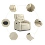 Sillón reclinable de cuero sintético crema by , Armchairs - Ref: Foro24-374120, Price: 270,94 €, Discount: %