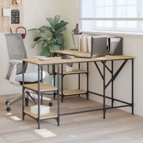 Escritorio madera de ingeniería roble Sonoma 139x139x75 cm von , Schreibtische - Ref: Foro24-837593, Preis: 103,68 €, Rabatt: %