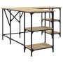 Escritorio madera de ingeniería roble Sonoma 139x139x75 cm von , Schreibtische - Ref: Foro24-837593, Preis: 103,68 €, Rabatt: %