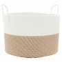 Cesta de almacenaje algodón marrón y blanco Ø51x33 cm by , Baskets - Ref: Foro24-358492, Price: 41,89 €, Discount: %