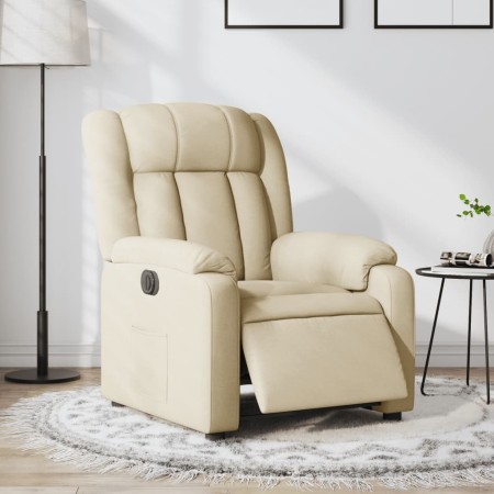 Sillón reclinable eléctrico de tela crema by , Armchairs - Ref: Foro24-3205301, Price: 278,02 €, Discount: %