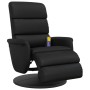 Sillón reclinable masaje con reposapiés cuero sintético negro by , Armchairs - Ref: Foro24-356724, Price: 233,63 €, Discount: %