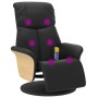 Sillón reclinable masaje con reposapiés cuero sintético negro by , Armchairs - Ref: Foro24-356637, Price: 265,79 €, Discount: %