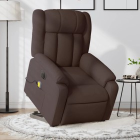 Sillón masaje eléctrico reclinable elevable tela marrón oscuro by , Armchairs - Ref: Foro24-3205357, Price: 342,65 €, Discoun...