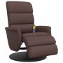Sillón reclinable masaje con reposapiés cuero sintético marrón by , Armchairs - Ref: Foro24-356726, Price: 229,94 €, Discount: %
