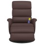 Sillón reclinable masaje con reposapiés cuero sintético marrón by , Armchairs - Ref: Foro24-356726, Price: 229,94 €, Discount: %