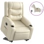 Sillón reclinable elevable eléctrico de cuero sintético crema | Foro24.es | Tu tienda online para hogar, jardín y más Foro24.es