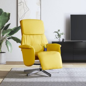 Sillón reclinable de masaje con reposapiés tela amarillo claro de , Sillones - Ref: Foro24-356677, Precio: 204,13 €, Descuent...