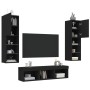 Muebles de TV de pared con LED 5 pzas madera ingeniería negro von , TV-Möbel - Ref: Foro24-3216605, Preis: 182,07 €, Rabatt: %