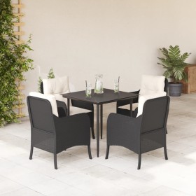 Set de muebles jardín 5 pzas con cojines ratán sintético negro de , Conjuntos de jardín - Ref: Foro24-3211907, Precio: 490,93...