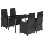 Set de muebles jardín 5 pzas con cojines ratán sintético negro by , Garden sets - Ref: Foro24-3212538, Price: 612,21 €, Disco...