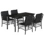 Set de muebles jardín 5 pzas con cojines ratán sintético negro by , Garden sets - Ref: Foro24-3212106, Price: 457,05 €, Disco...