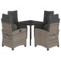 Set comedor de jardín 5 piezas con cojines ratán sintético gris by , Garden sets - Ref: Foro24-3212793, Price: 546,01 €, Disc...