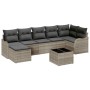 Conjunto de sofá de jardín con cojín 8 pcs Gris claro Poliratán