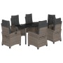Set comedor jardín 7 pzas y cojines ratán sintético gris by , Garden sets - Ref: Foro24-3212798, Price: 843,50 €, Discount: %
