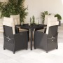 Set de muebles jardín 5 pzas con cojines ratán sintético negro von , Gartensets - Ref: Foro24-3212628, Preis: 576,50 €, Rabat...