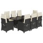 Set de comedor de jardín 9 pzas y cojines ratán sintético negro by , Garden sets - Ref: Foro24-3212682, Price: 1,00 €, Discou...