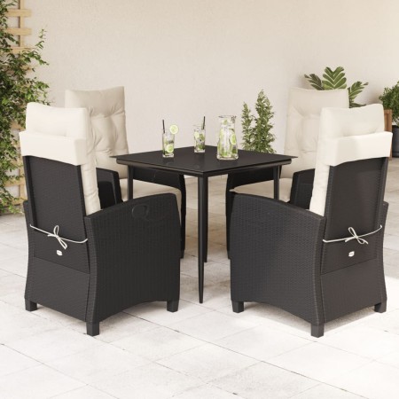 Set de muebles jardín 5 pzas con cojines ratán sintético negro by , Garden sets - Ref: Foro24-3212724, Price: 548,03 €, Disco...