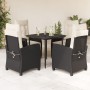 Set de muebles jardín 5 pzas con cojines ratán sintético negro by , Garden sets - Ref: Foro24-3212724, Price: 548,03 €, Disco...