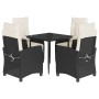 Set de muebles jardín 5 pzas con cojines ratán sintético negro by , Garden sets - Ref: Foro24-3212724, Price: 548,03 €, Disco...